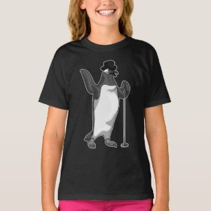 Penguin Singer Microfoon Muziek T-shirt