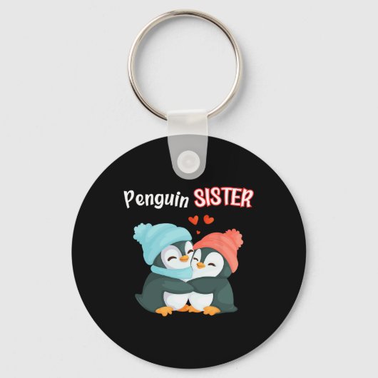 Penguin Sister - Sibling's Funny &amp; Schattigee  Sleutelhanger (Voorkant)