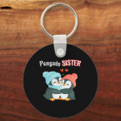 Penguin Sister - Sibling's Funny &amp; Schattigee  Sleutelhanger (Voorkant)