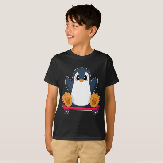 Penguin Skateboard T-shirt (Voorkant volledig)