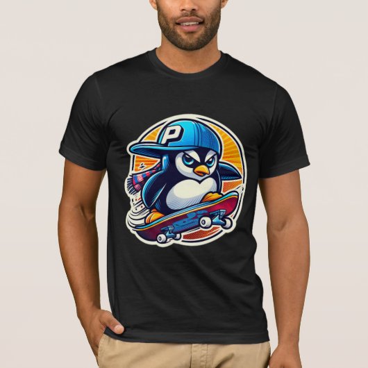 PENGUIN SKATEBOARDER 2 T-SHIRT (Voorkant)