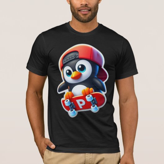 PENGUIN SKATEBOARDER 3 T-SHIRT (Voorkant)