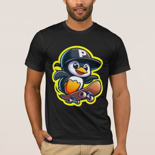 PENGUIN SKATEBOARDER 4 T-SHIRT (Voorkant)
