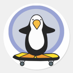 Penguin Skateboardstickers Ronde Sticker