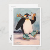 Penguin Skater Briefkaart (Voorkant / Achterkant)