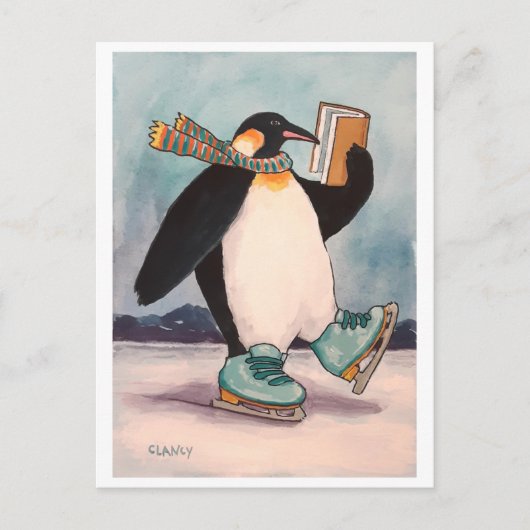 Penguin Skater Briefkaart (Voorkant)