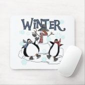 Penguin Skating Holiday Tshirts en Gifts Muismat (Met muis)