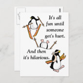 Penguin Ski Adventure Briefkaart (Voorkant / Achterkant)