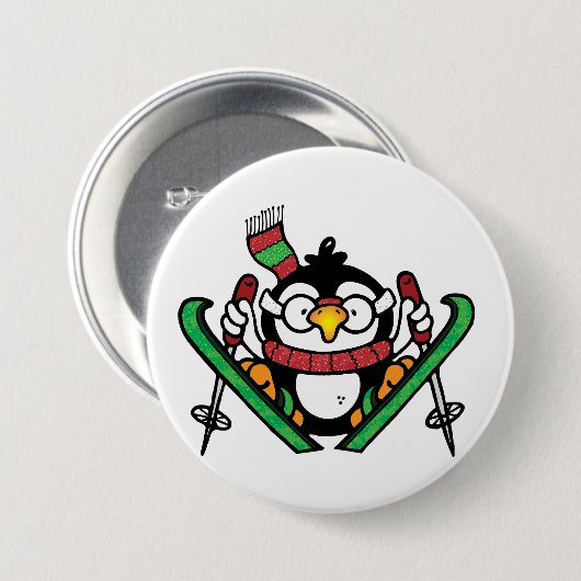 Penguin Ski Jumping Button (Voorkant /achterkant)