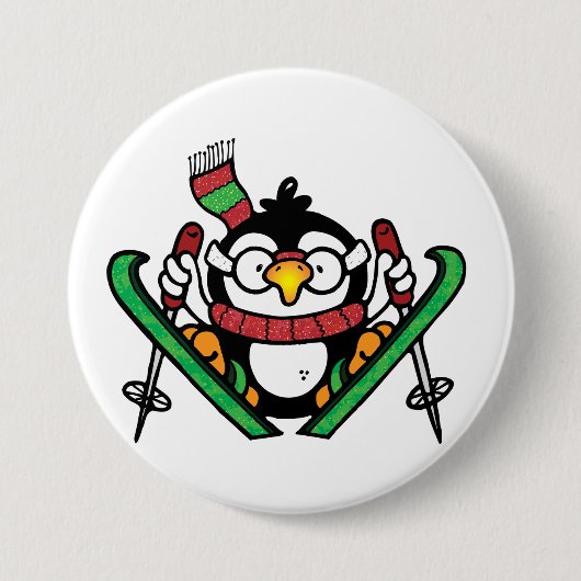 Penguin Ski Jumping Button (Voorkant)