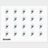 penguin ski ronde sticker (Vel)