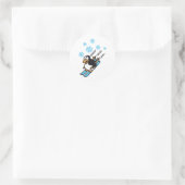penguin ski ronde sticker (Tas)