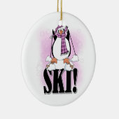 Penguin Ski Tshirts en Gifts Keramisch Ornament (Rechts)