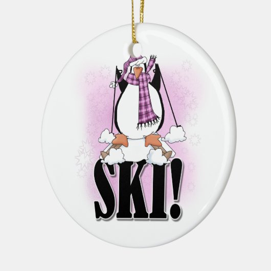 Penguin Ski Tshirts en Gifts Keramisch Ornament (Links)