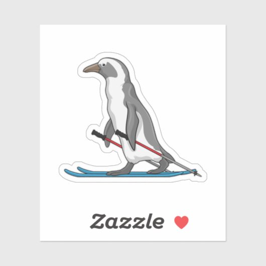 Penguin Skier Ski Sticker (Vel)