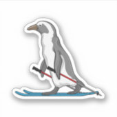 Penguin Skier Ski Sticker (Voorkant)