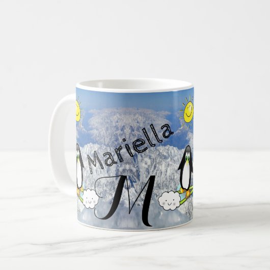 Penguin Skiing Sun Mok (Voorkant links)