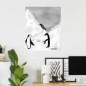 Penguin Snowball Fight Print (Thuiskantoor)