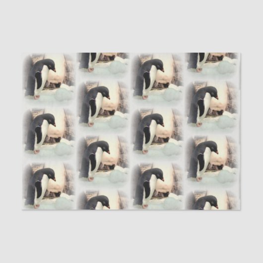 Penguin Snowball Fight Tissue Paper Tissuepapier (Voorkant)