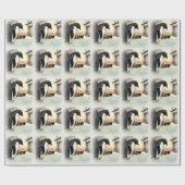 Penguin Snowball Fight Wrapping Paper Cadeaupapier (Vlak)