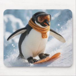 Penguin Snowboarding Downhill Muismat
