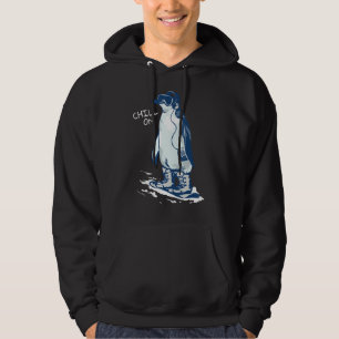 Penguin Snowboarding luistert naar muziek en koel Hoodie
