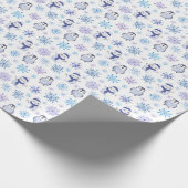 Penguin Snowflake-kerstinpakpapier Cadeaupapier (Hoek)