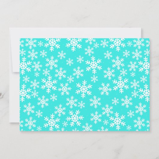 Penguin Snowflakes Blauwgroen Winter Onederland Bi Kaart (Achterkant)