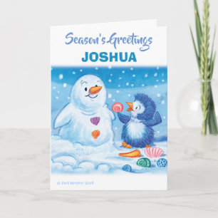 Penguin & Snowman medium kerstkaart Feestdagen Kaart