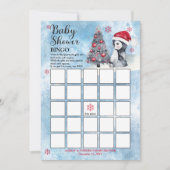 Penguin Snowman Winter Boy Baby shower Bingo Card Kaart (Voorkant)
