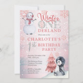 Penguin | Snowman Winter ONEderland 1e verjaardag Kaart (Voorkant)