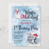 Penguin | Snowman Winter ONEderland 1e verjaardag Kaart (Voorkant)