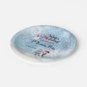 Penguin | Snowman Winter ONEderland 1e verjaardag Papieren Bordje (Gekanteld)