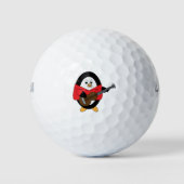 Penguin speelt gitaar rood Shirt Golfballen (Voorkant)