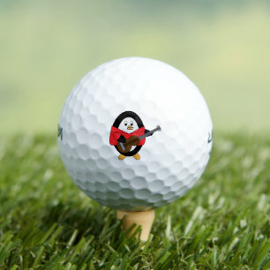 Penguin speelt gitaar rood Shirt Golfballen