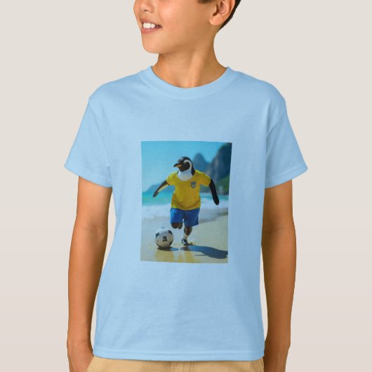 Penguin spelen voetbal T-shirt (Voorkant)