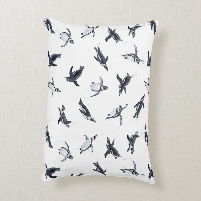 Penguin Squadron | Ocean Art Design Accent Kussen (Achterkant (Verticaal))