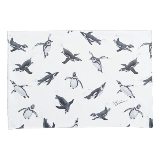 Penguin Squadron | Ocean Art Design Kussensloop (Voorkant-Rechts)