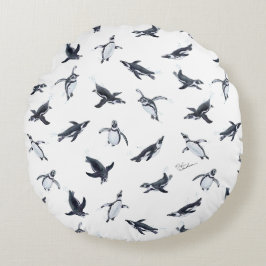 Penguin Squadron | Ocean Art Design Rond Kussen