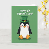 Penguin St Patricks Day Card Kaart (Gele Bloem)