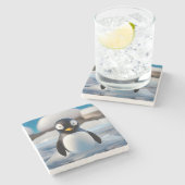 Penguin Stenen Onderzetter (Zijkant)