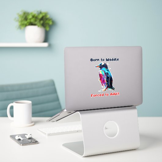 Penguin Sticker (Laptop op bureau)