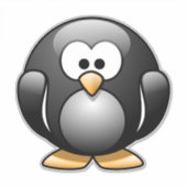 PENGUIN STICKER, EXTRA GROTE DECAL STICKER (Voorkant)
