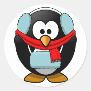 Penguin-stickers bevriezen ronde sticker