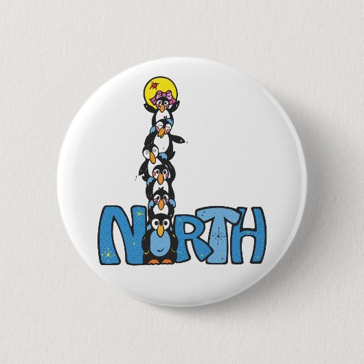 Penguin-stijl Noordpool Ronde Button 5,7 Cm (Voorkant)