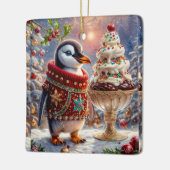 Penguin Sundae Kerstversiering Keramisch Ornament (Links)