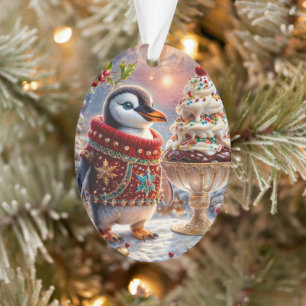Penguin Sundae Kerstversiering Ornament