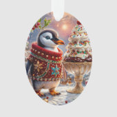 Penguin Sundae Kerstversiering Ornament (voorkant)