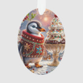 Penguin Sundae Kerstversiering Ornament (achterkant)
