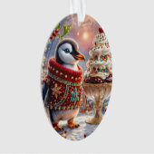 Penguin Sundae Kerstversiering Ornament (voorkant)